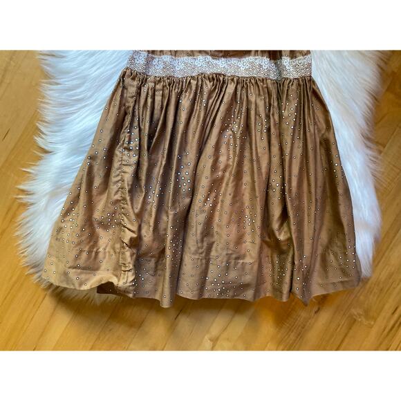 Vintage 1950s Drop Waist Brown w/ White Dot Dress, 5T - Picture 10 of 10